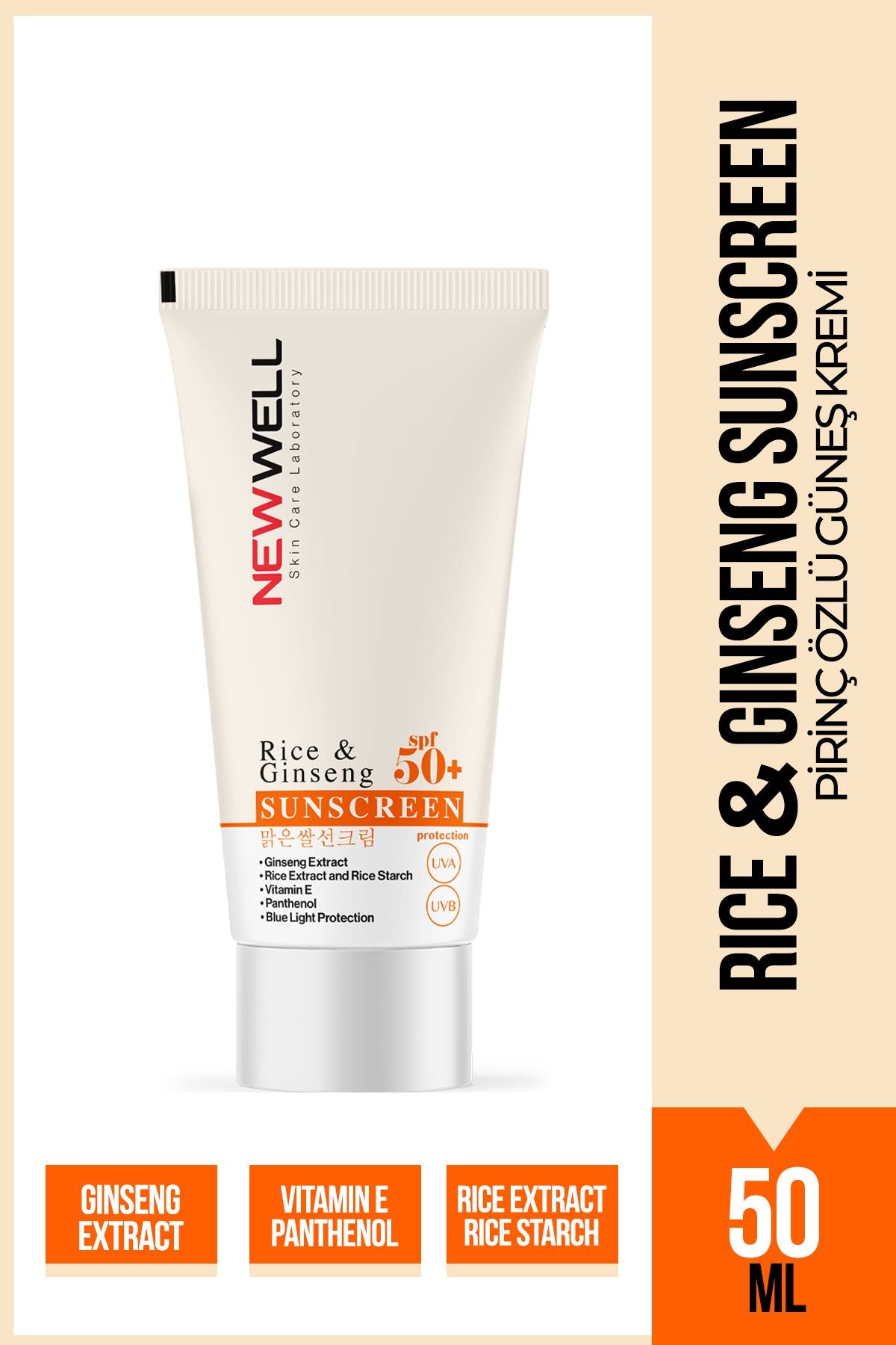 Rice & Ginseng Sunscreen Spf50+ Pirinç Özlü Güneş Kremi 50 ML - indirimsepeti