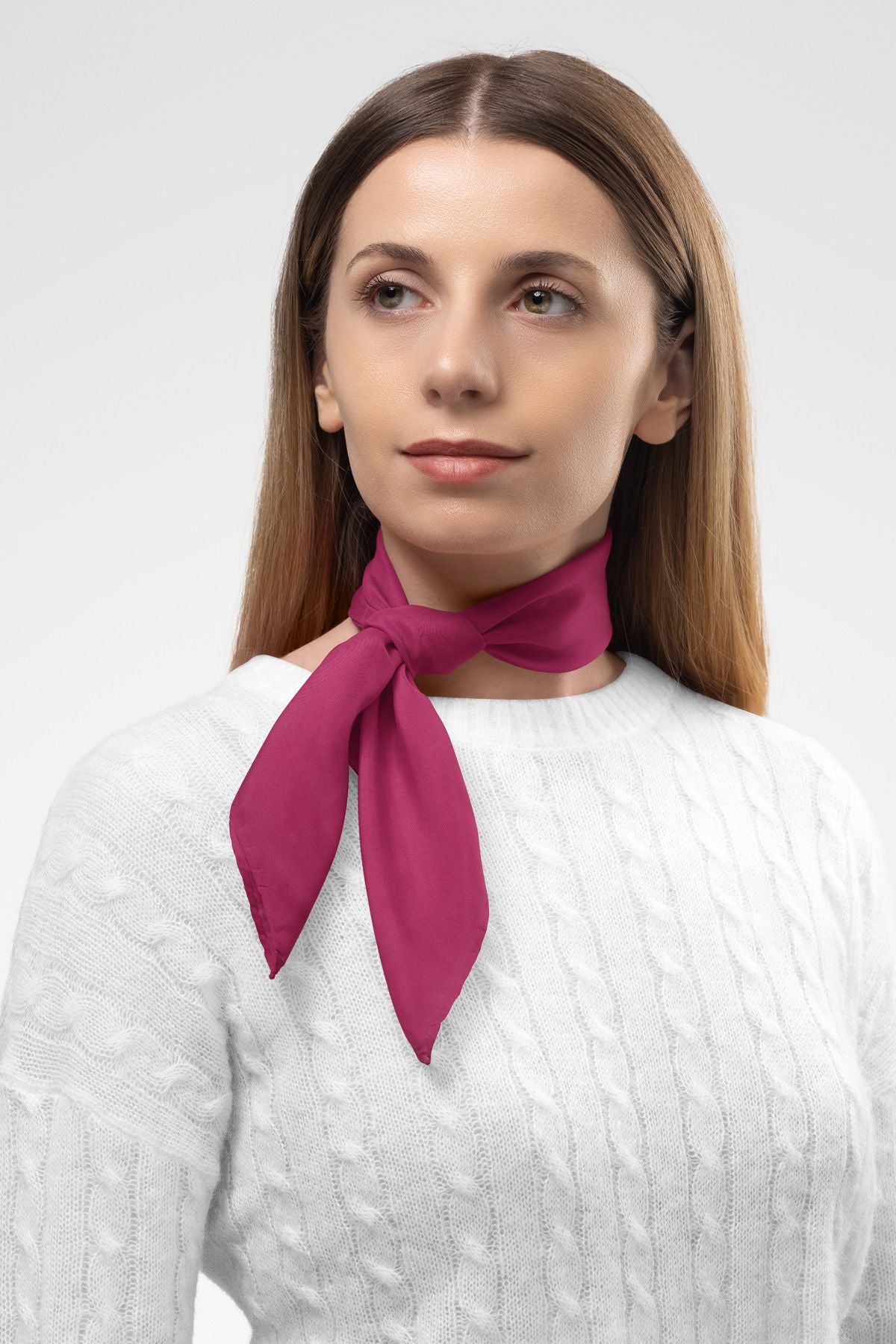 Yaza Özel Desensiz Fuşya Pamuklu Bandana Fular – Saç Toplama & Aksesuar Gezi Tur Aktivite 55x55cm - Indirimsepeti