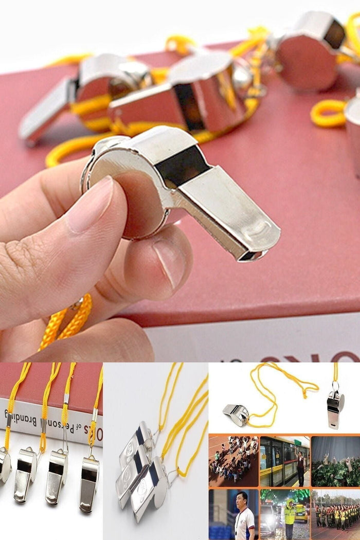 10 Adet Sarı ipli Paslanmaz Metal Deprem Düdüğü Hakem Can Kurtaran Düdük - Indirimsepeti