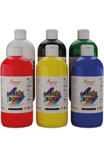 Tüm Renkler Akrilik Boya Seti, 12'li Set 12x500gr Dekoratif Hobi Amaçlı Sanatsal Canlı Renkler - indirimsepeti