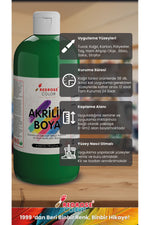 Yeşil Akrilik Boya 500 gr Sanatsal, Dekoratif, Hobi Amaçlı, Canlı Renkler - indirimsepeti