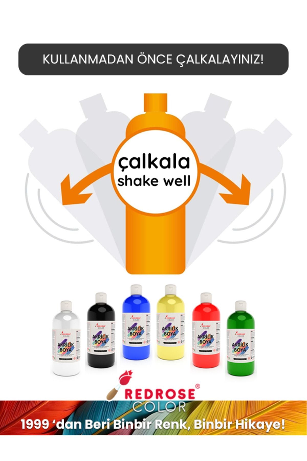 Yeşil Akrilik Boya 500 gr Sanatsal, Dekoratif, Hobi Amaçlı, Canlı Renkler - indirimsepeti