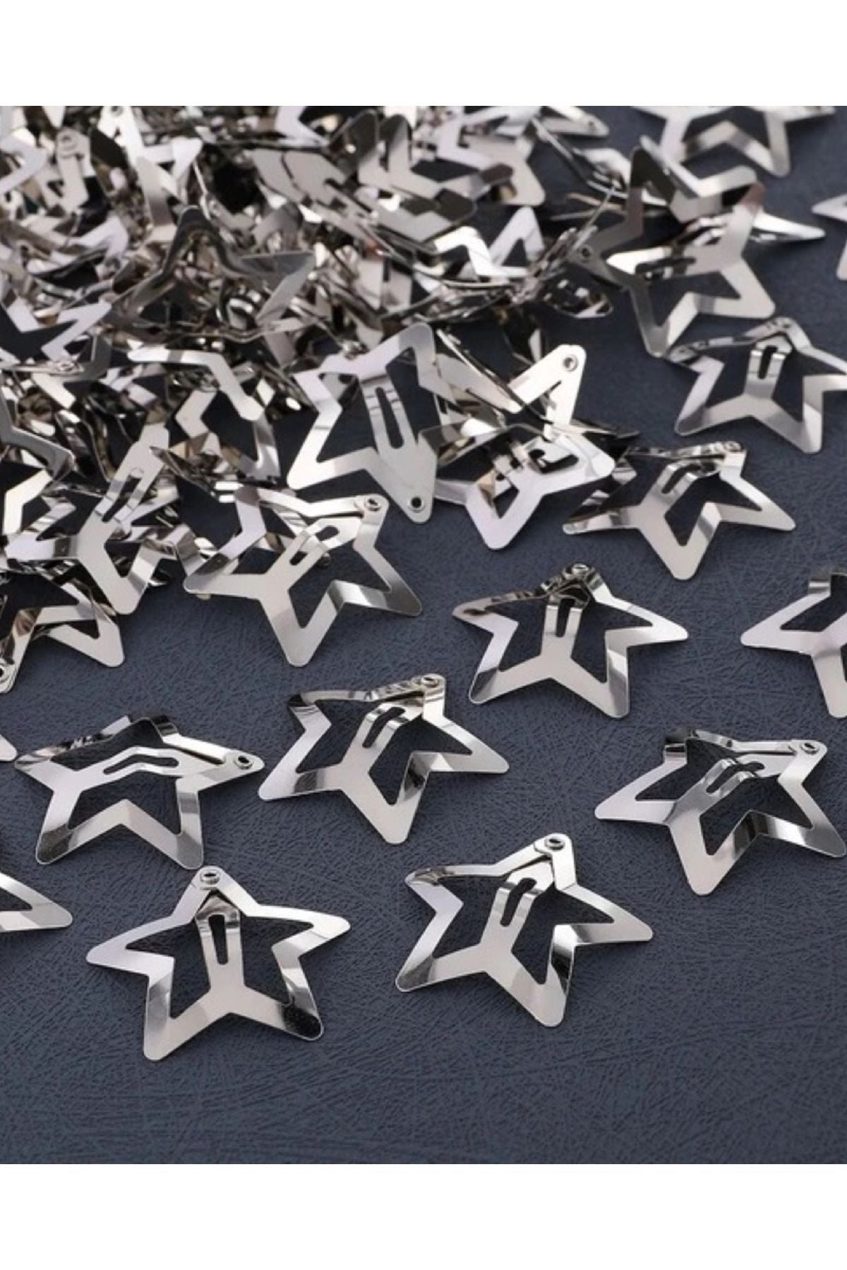 Yıldız Çıt Çıt Toka Gümüş Renk Y2K Star Yıldız Toka Çıtçıtlı Yıldızlı Çıtçıt Toka Metal 20 Adet - indirimsepeti