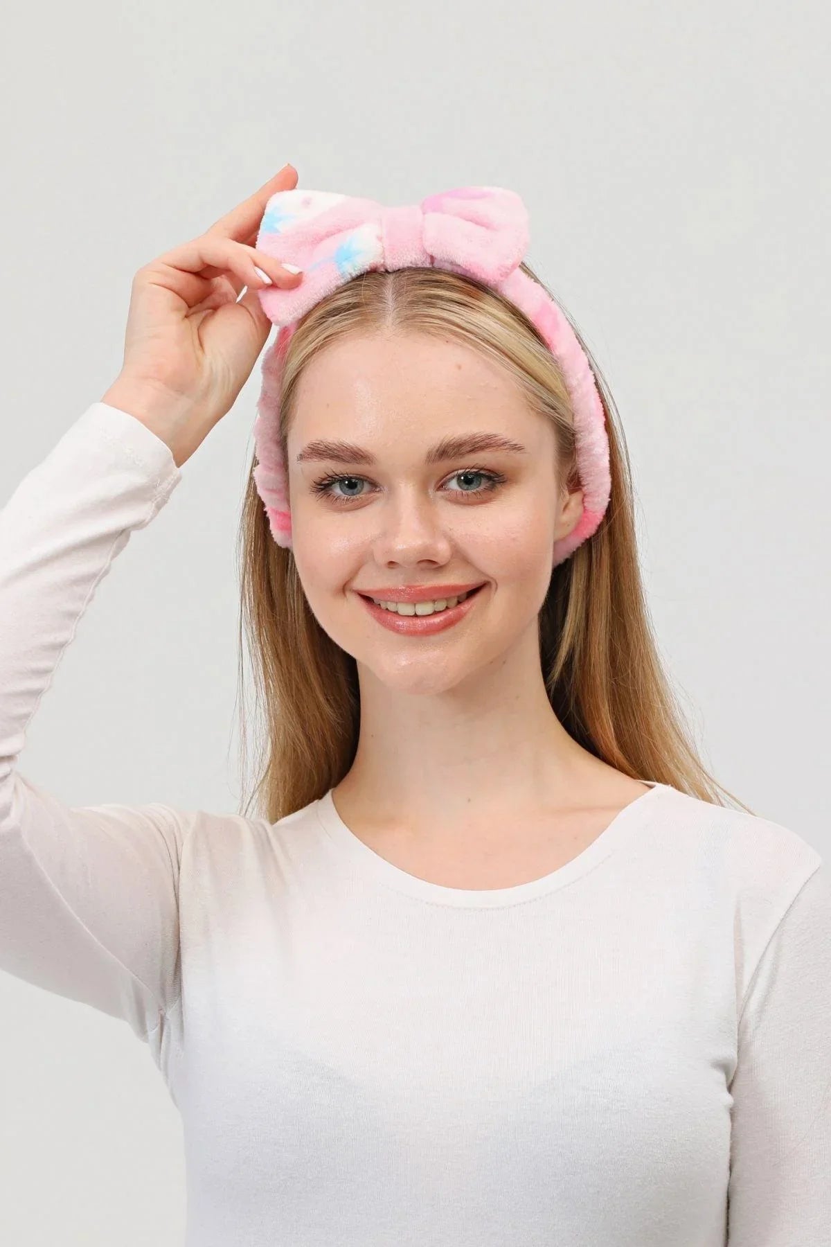 Saç Bandı Tavşan Kulaklı Pelüş Saç Bandı Makyaj Bandana Karışık 1 Adet - indirimsepeti