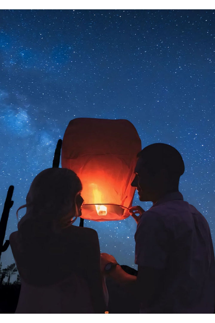 1 Adet Dilek Feneri Balonu /Düğün,Nişan Özel Gün İçin Kolay Açılabilen Mumlu Gece Gökyüzü Uçan Dilek Balonu - Indirimsepeti