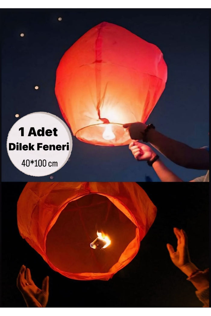 1 Adet Dilek Feneri Balonu /Düğün,Nişan Özel Gün İçin Kolay Açılabilen Mumlu Gece Gökyüzü Uçan Dilek Balonu - Indirimsepeti