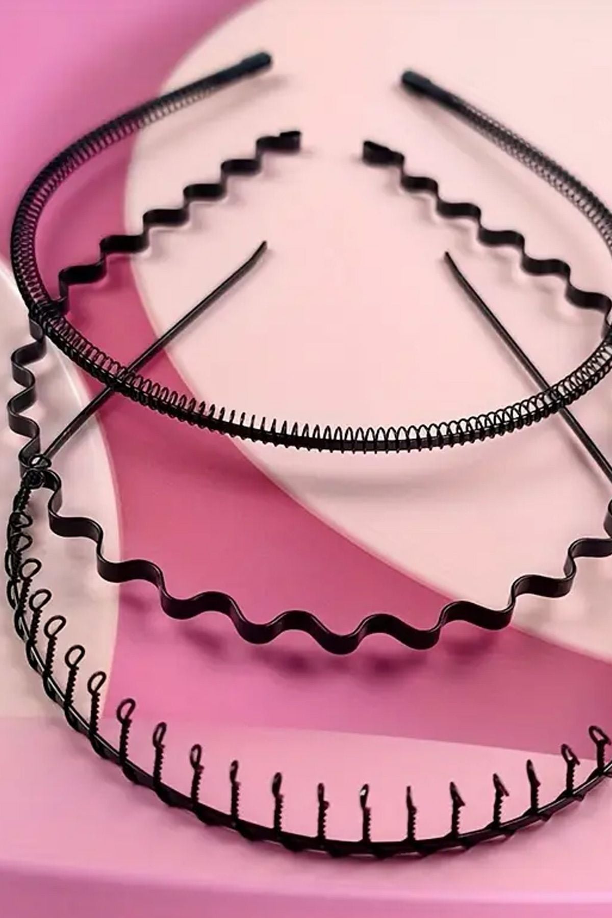 Sporcu Saç Bandı, Yay Zigzag,taç Yaylı taç Taraklı Taç ,3 Trend Set Unisex - indirimsepeti