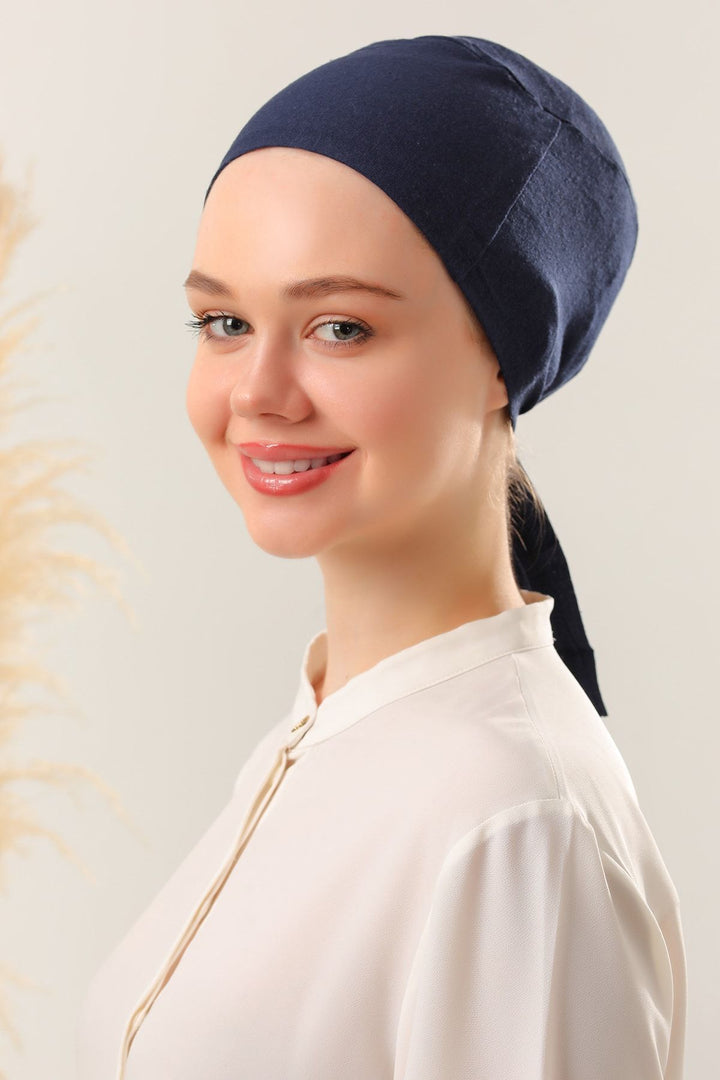 Dikişsiz Penye Bone Lacivert - Indirimsepeti