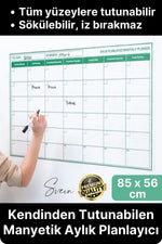 Manyetik Yapışkanlı Bir Aylık Program Planlayıcı Takvim 85x56 Cm - indirimsepeti