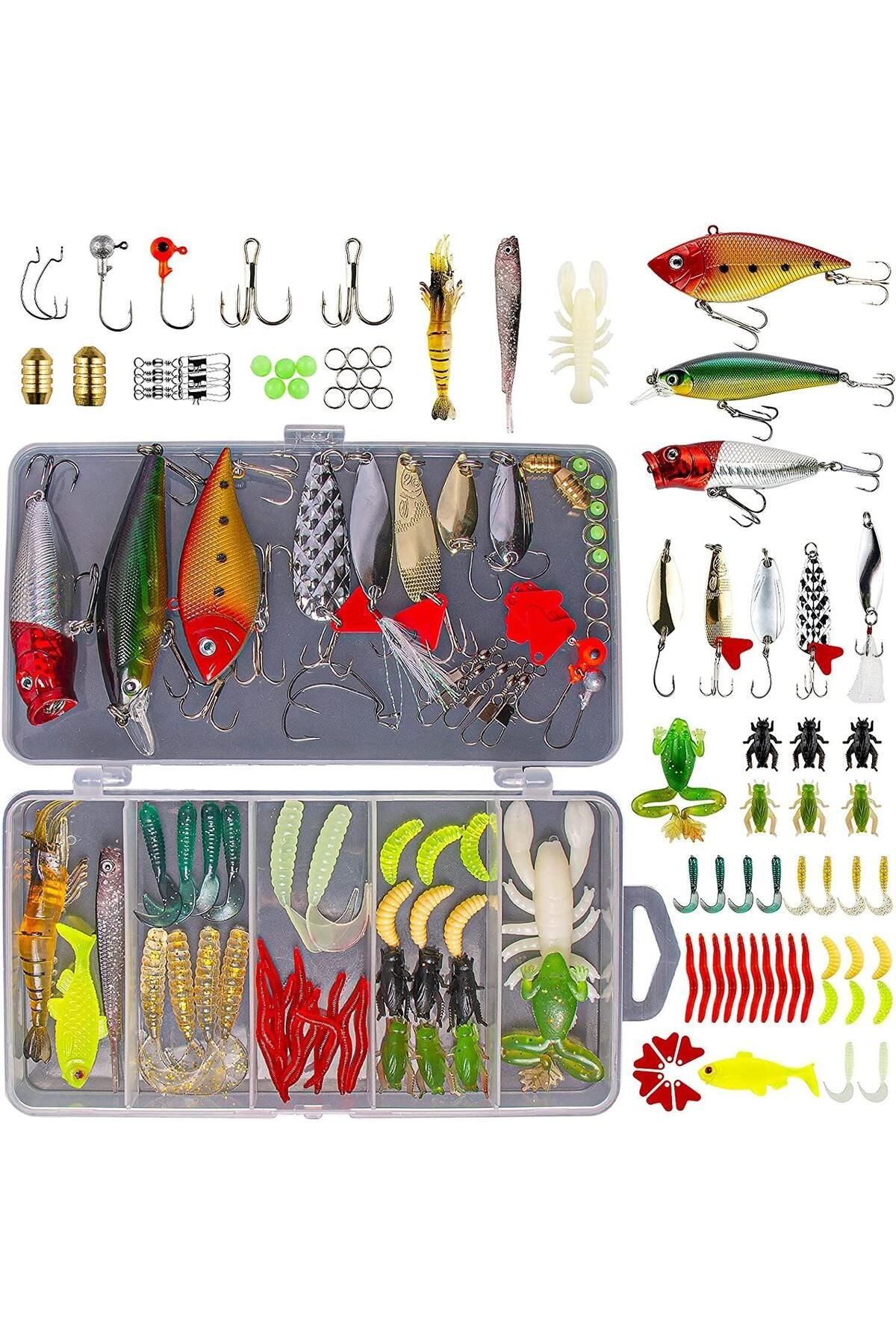 78 Parça Rapala Jig Sahte Olta Yem ve Aksesuar Seti Tatlı Ve Tuzlu Su Uyumlu - indirimsepeti