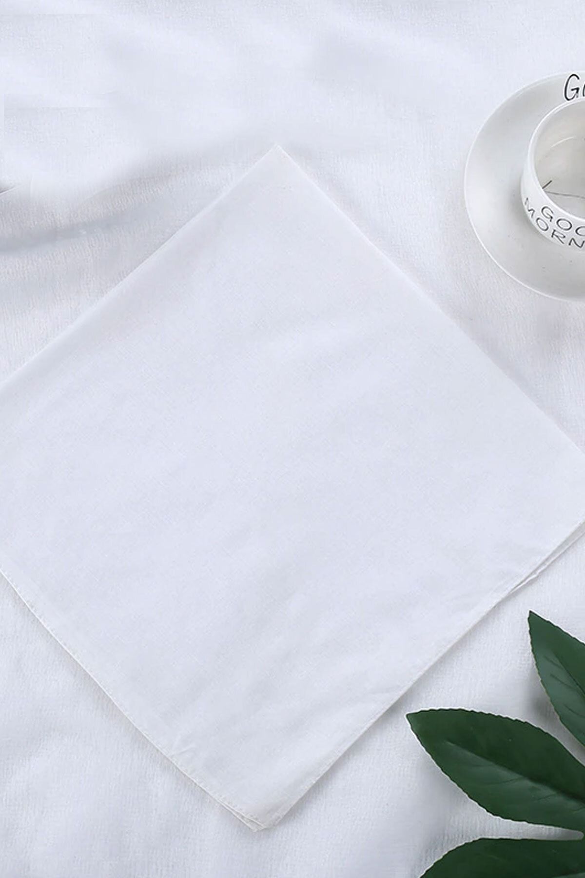 Beyaz Bandana %100 Pamuklu kumaştan Bandana Desensiz Saç Aksesuar - indirimsepeti