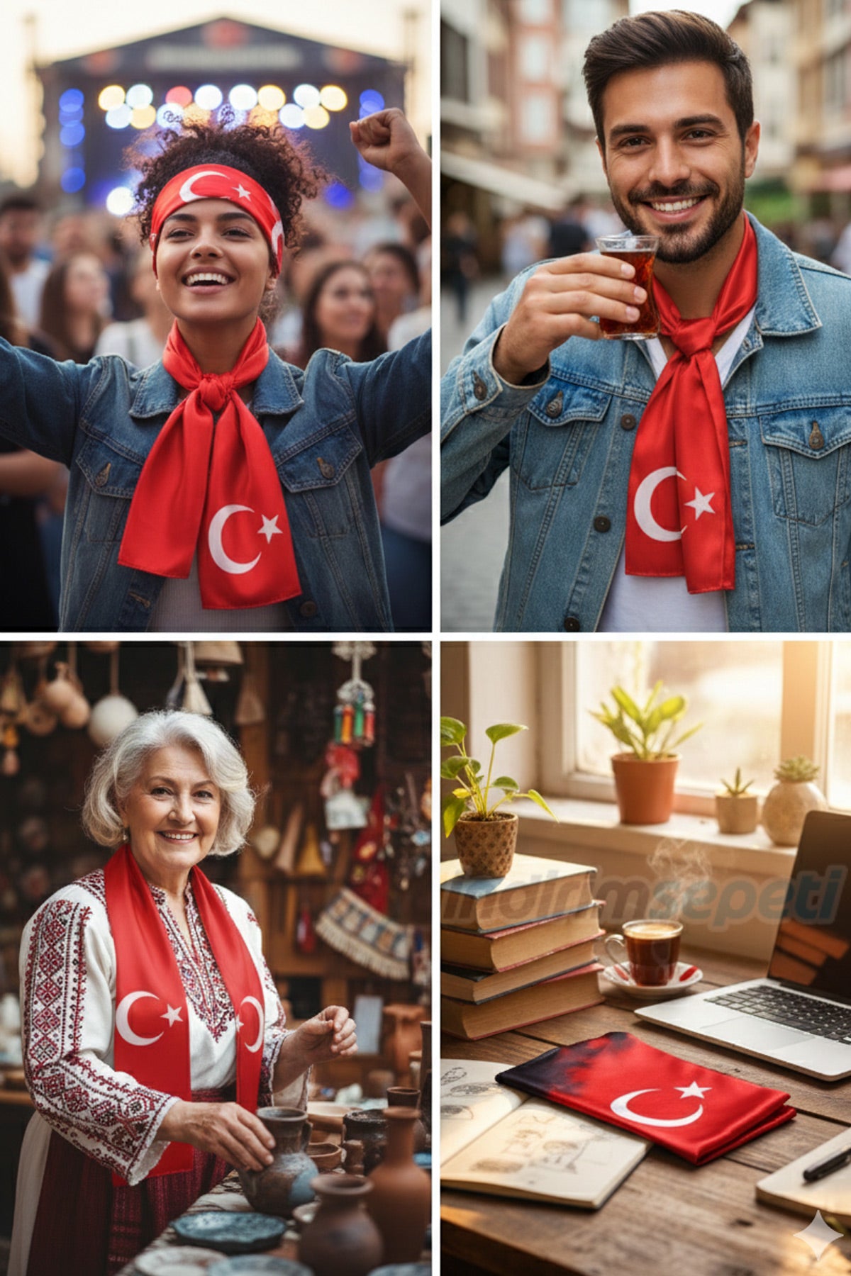 Ay Yıldız Saten Fular 123x18 cm Kırmızı Beyaz Fular | Resmi Organizasyon Kurumsal Tören Stil - indirimsepeti