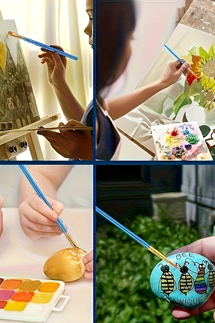 10’lu Sivri Uçlu Boya Fırçası Seti – Etkinlik, Hobi, Kutlama ve Sanatsal Çalışmalar İçin Uygun - Indirimsepeti