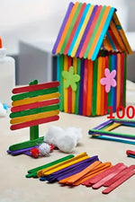 Renkli Dil Çubuğu Abeslang Dondurma Ağda Çubuğu 100 Adet Ahşap Dil Baskı Çubuğu Buzlu Şeker, Model Yapım ve El işi projeler Çubuğu - indirimsepeti
