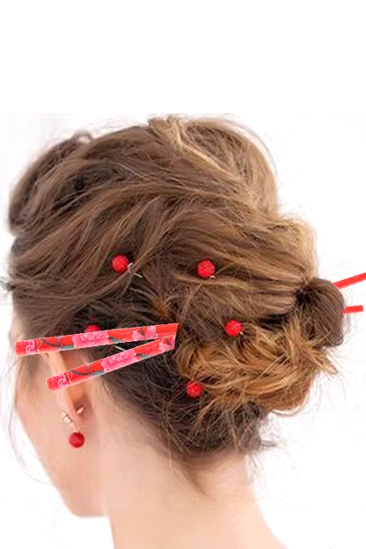 Kadın Saç Çubuk Japon topuz iğnesi Topuz Çubuğu Saç Aksesuarı Karışık Renk ve Desen 2 Adet - Indirimsepeti