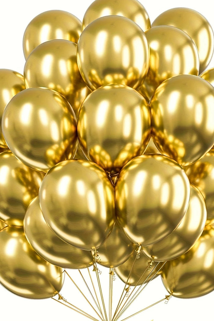 100 Adet Krom Rose Gold Altın Renk Aynalı Balon Düğün, Nişan, Doğum Günleri, Parti, Mezuniyet - Indirimsepeti