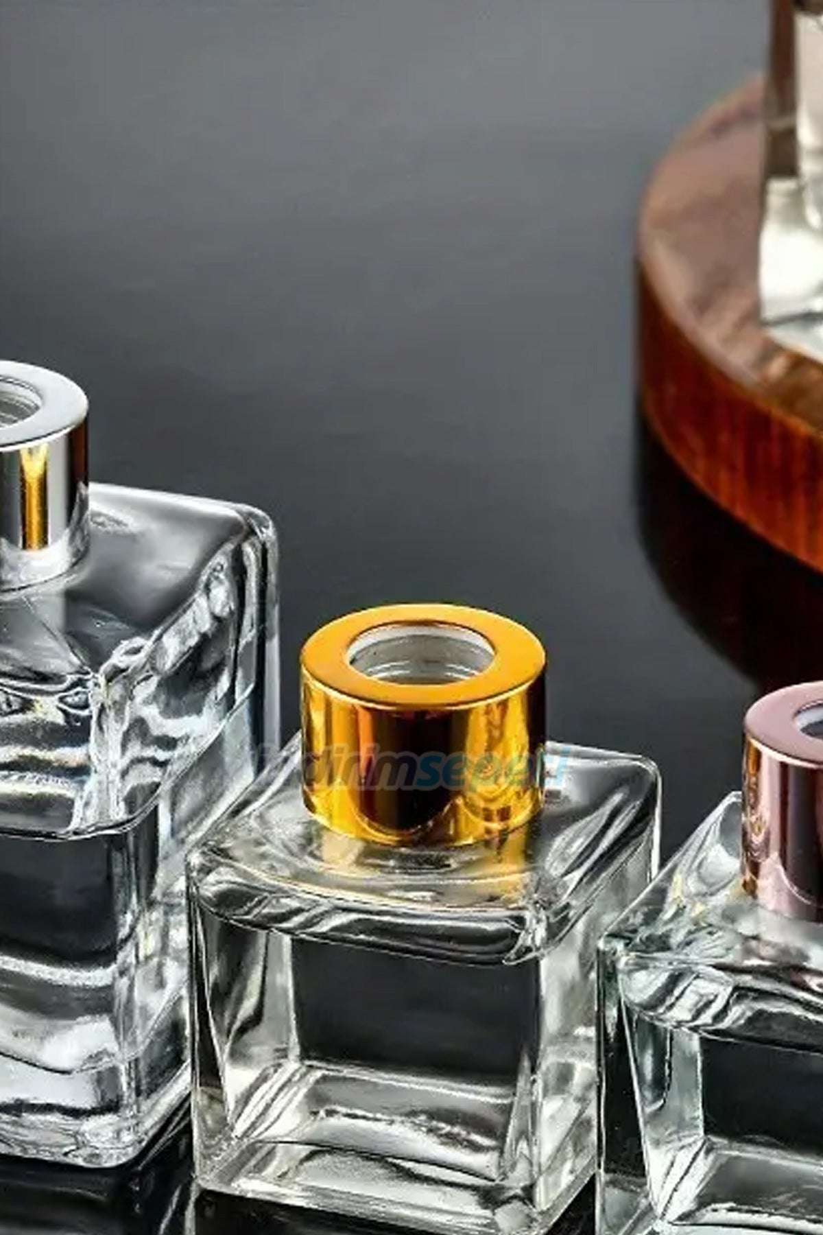 Kare Cam Aromaterapi Parfüm Difüzör Şişe 50 cc Boş Şişe, Bambu 6 Çubuklu Oturma Odası, Yatak Odası, Banyo Dekoru - indirimsepeti