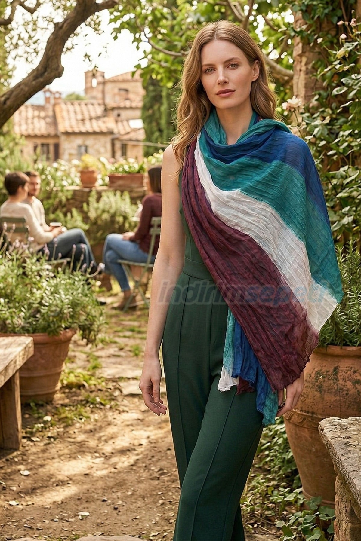 Şal Nepal Degrade Pamuklu Viskon Şal - Yumuşak Dokulu Renk Geçişli Aksesuar Her Mevsim Kullanışlı Hediyelik