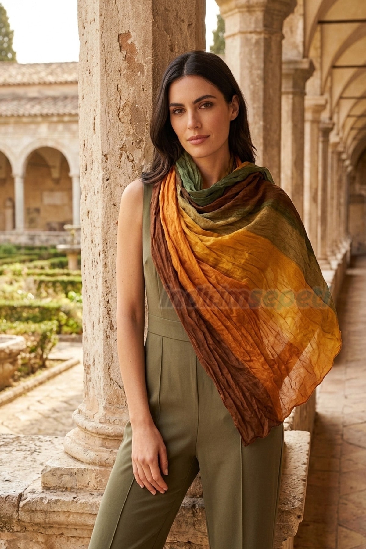 Şal Nepal Degrade Pamuklu Viskon Şal - Yumuşak Dokulu Renk Geçişli Aksesuar Her Mevsim Kullanışlı Hediyelik