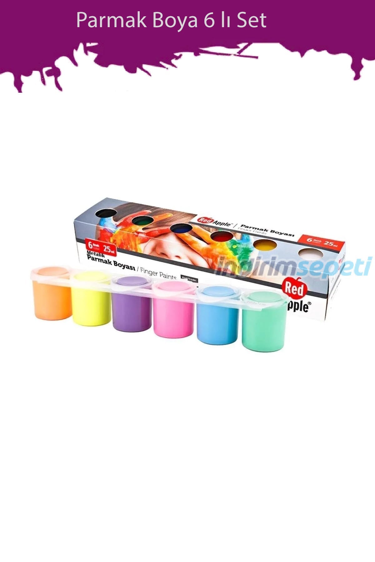 Red Apple 6'lı Parmak Boya 6 x 25 ml - indirimsepeti