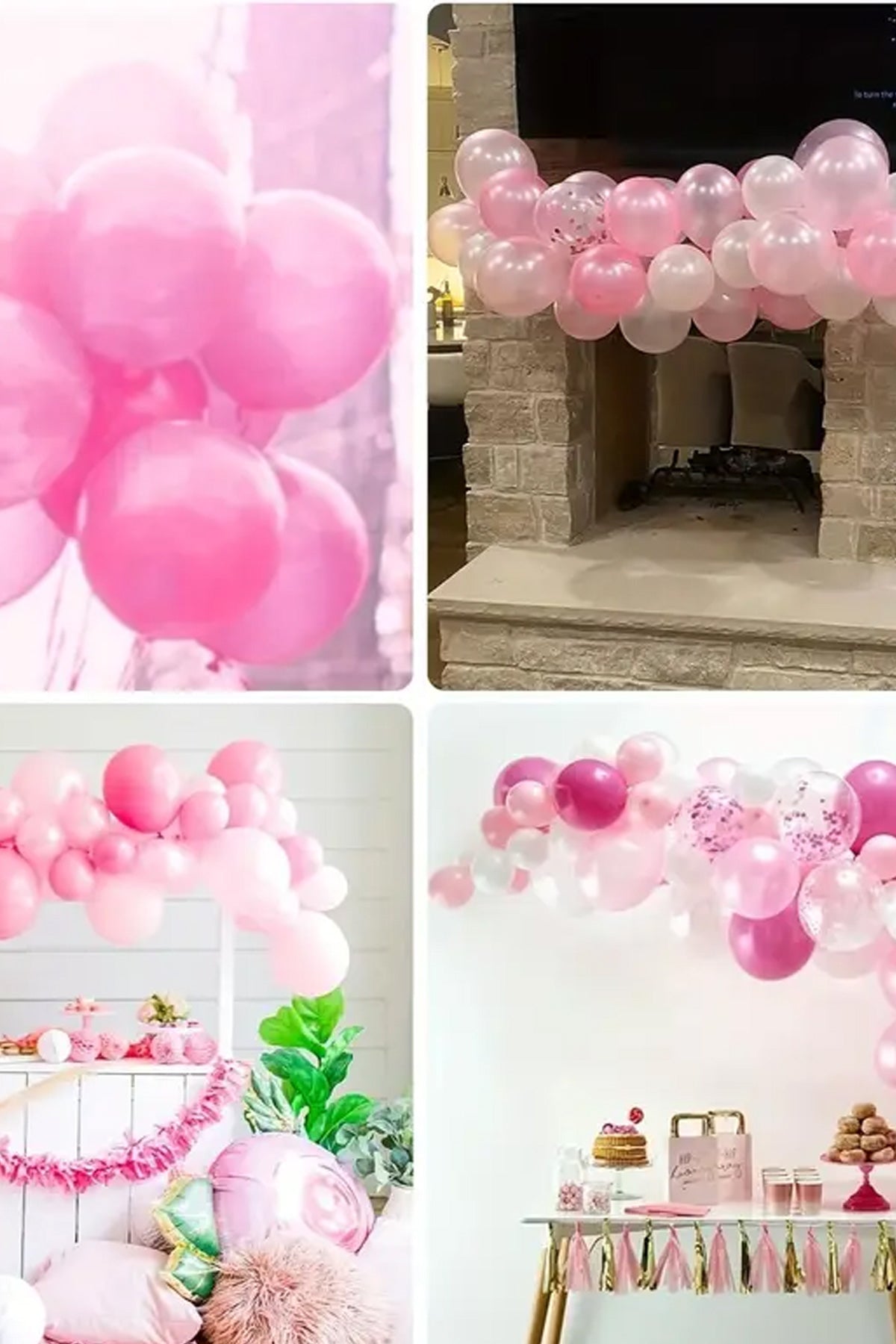 100 Adet Metalik Krom Pembe Balon Kız Kadın Doğum Günü Süsleme Düğün Bebek Partisi - indirimsepeti