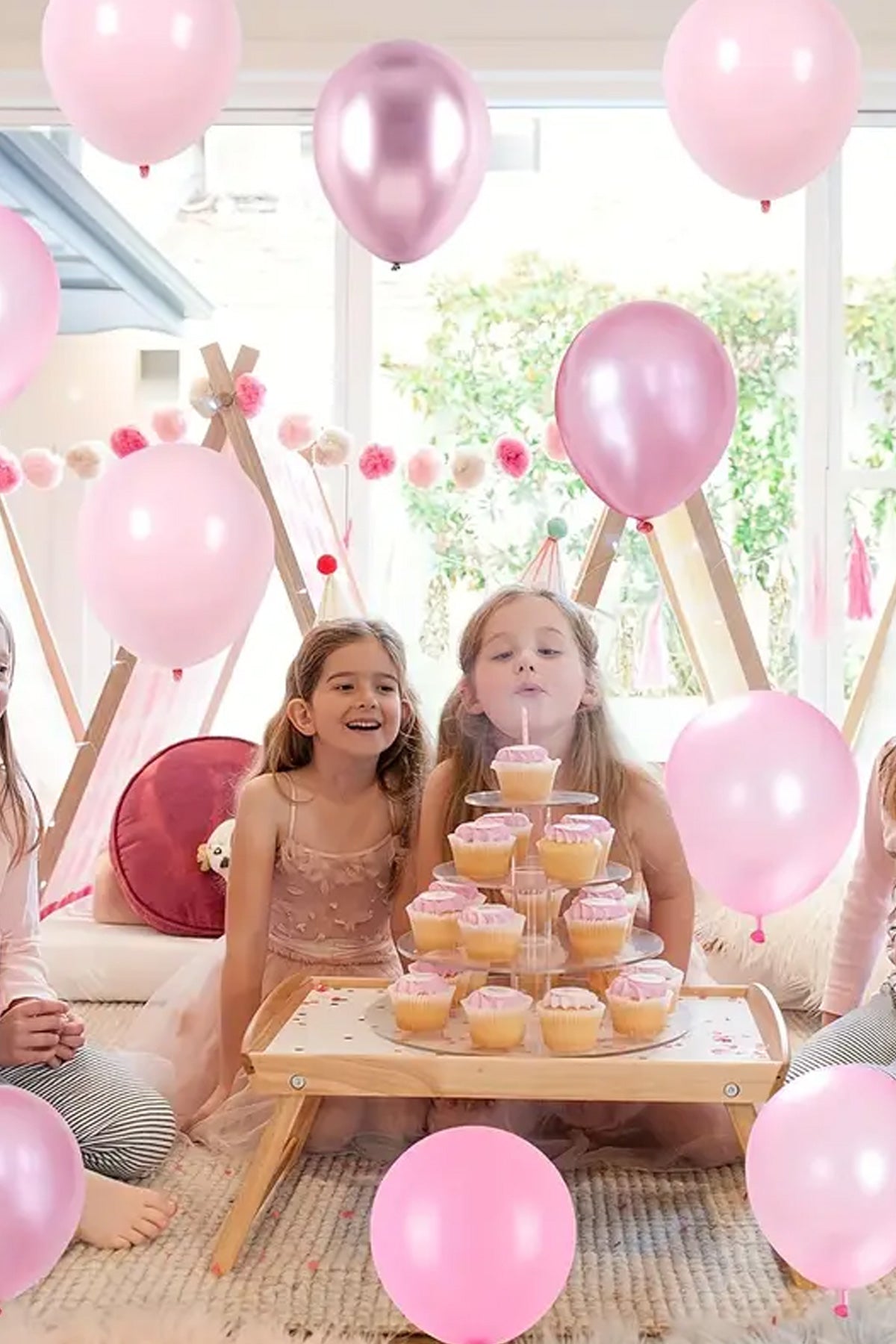 100 Adet Metalik Krom Pembe Balon Kız Kadın Doğum Günü Süsleme Düğün Bebek Partisi - indirimsepeti