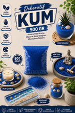 Mavi Kuvars Kum – 500 gr ince Taneli Kum Boyama, Dekoratif & Hobi Kumları