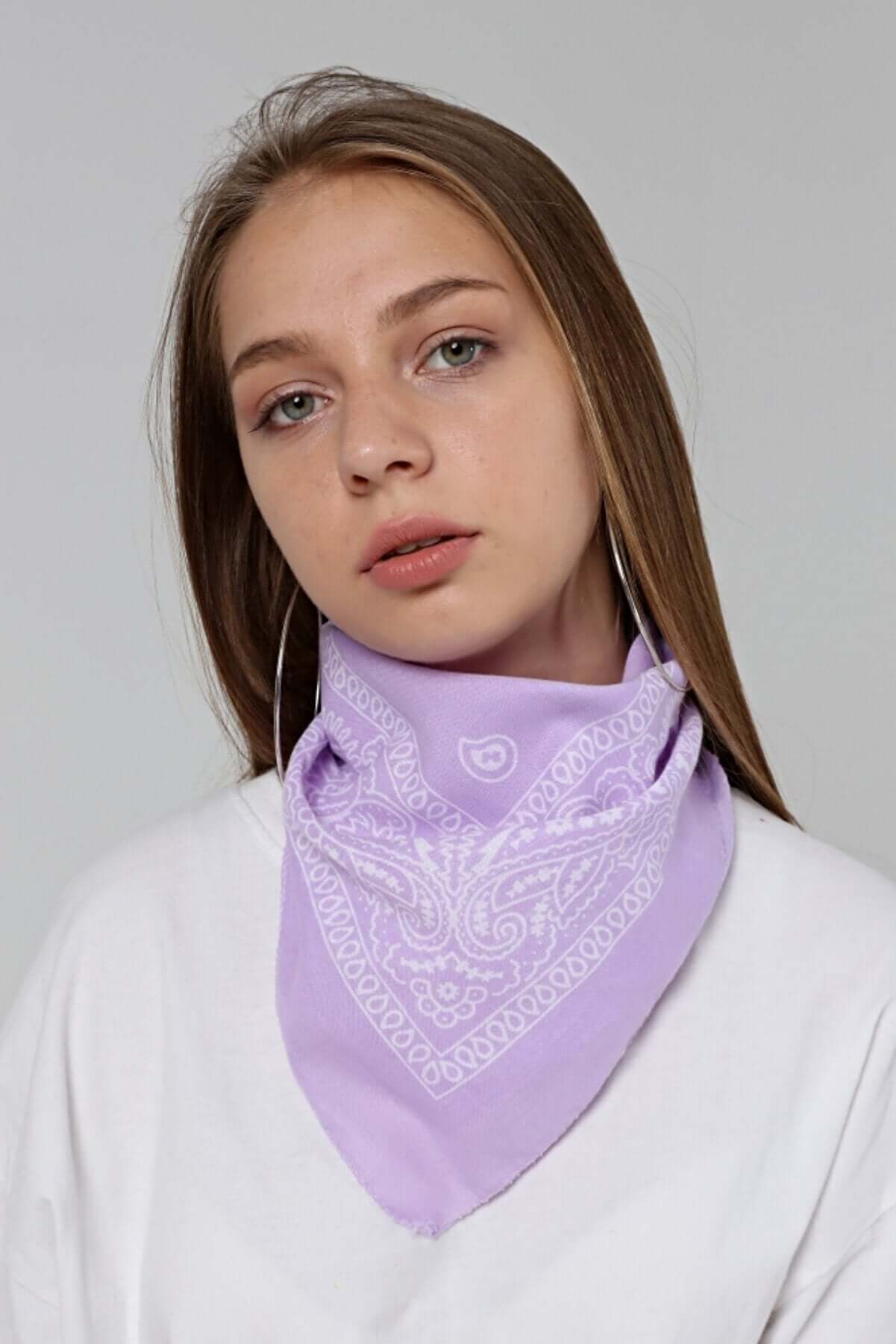 Bandana Etnik Desenli Bisiklet & Motosiklet Etkinlik Gezi Eğlence Pamuklu Lila - Indirimsepeti