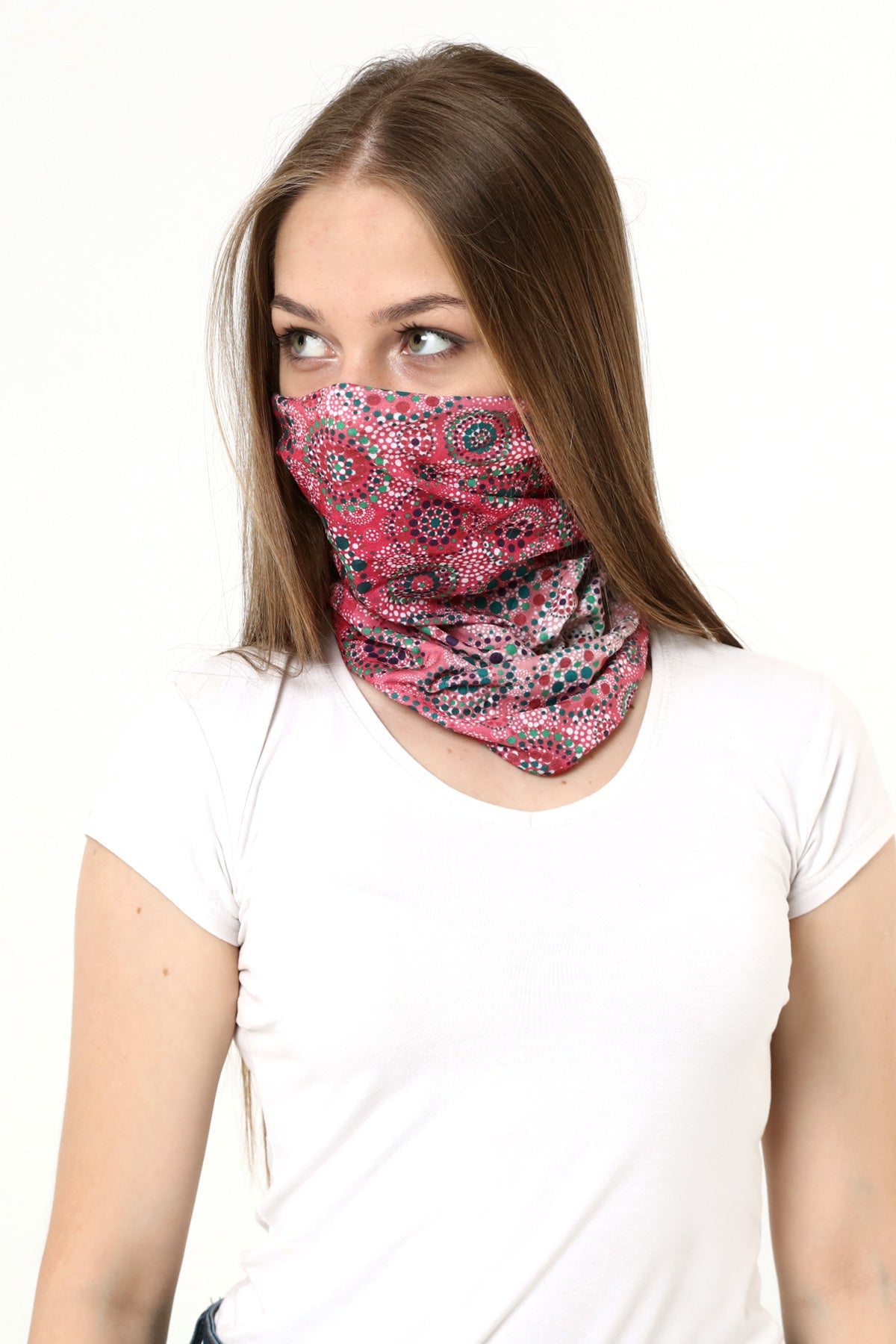 Buff Dikişsiz Boyunluk Maske Baf Bandana Saç Bandı Kamp Aksesuar Mandala Pembe - indirimsepeti