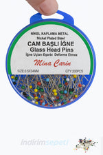 Toplu iğne Cam Başlı Toplu iğne Renkli Toplu iğne Eşarp iğne Şal iğne Takı iğnesi 100 Adet - indirimsepeti