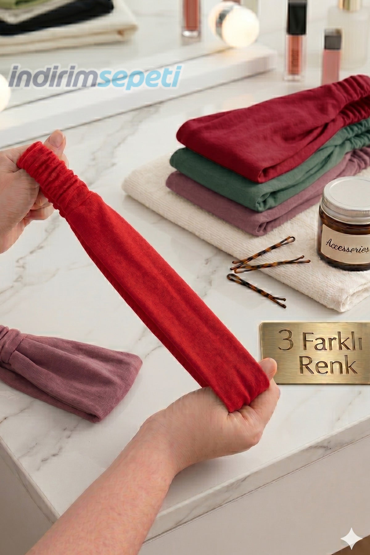 Lastikli Bandana 3’lü Set Pamuklu Esnek Saç Bandı – Model 13 Makyaj ve Cilt Bakım Bandana Kırmızı,Gül Kurusu,Çağla Yeşil