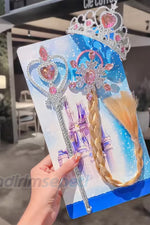 Çocuk Karlar Ülkesi Frozen Elsa Anna Elsa Saç Asa ve Taç 3 Lü Set - indirimsepeti