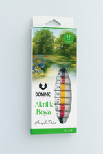 Tuval 25x35 + 12 Renk Akrilik Boya ve Palet | Hobi Sanat Başlangıç Paketi - indirimsepeti