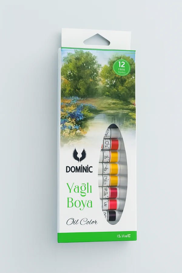 Tuval 25x35 + 12 Renk Yağlı Boya Seti ve Palet | Hobi Sanat Başlangıç Paketi - indirimsepeti