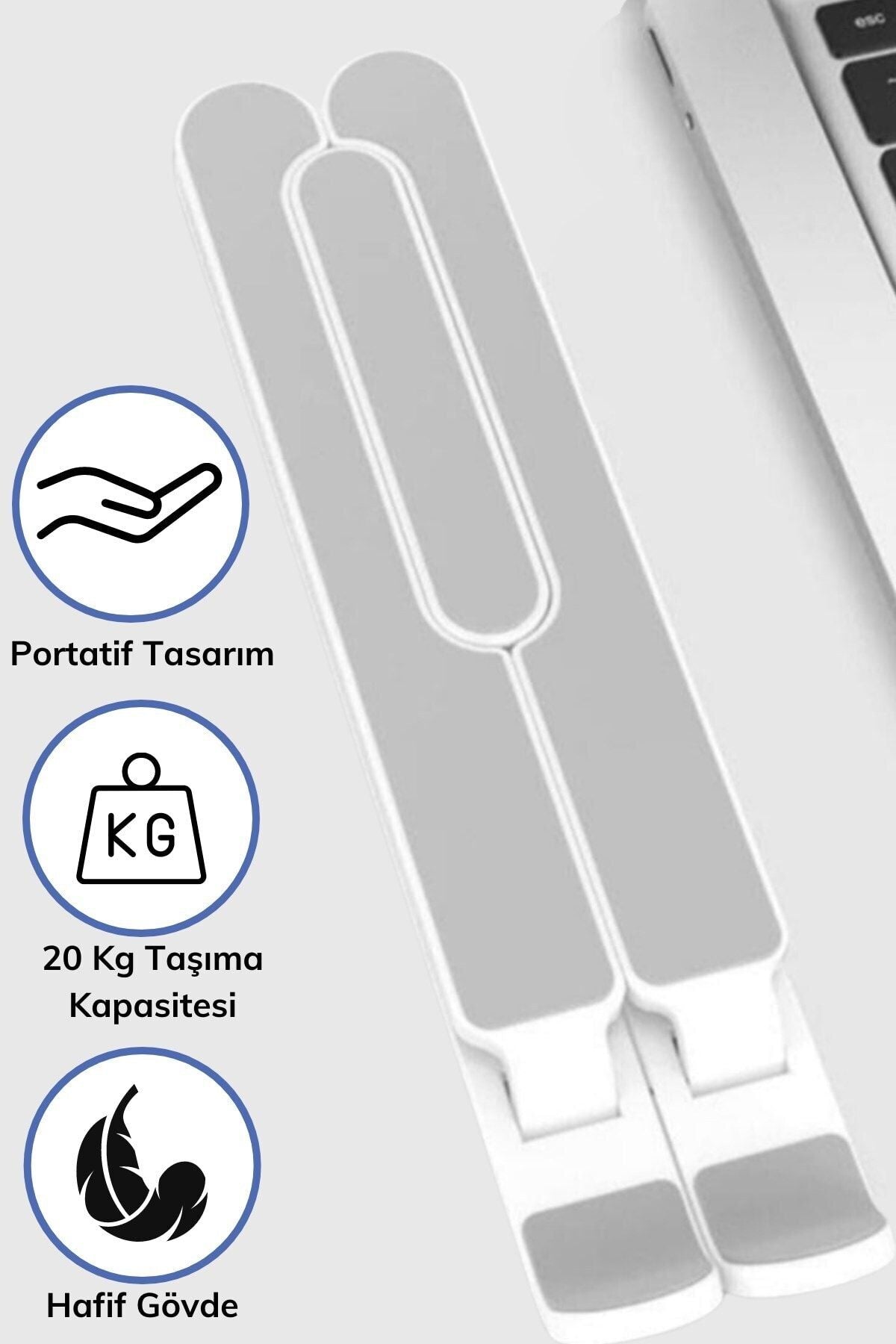 Ayarlanabilir Plastik Dizüstü Destek Tabanı Katlanabilir Taşınabilir Laptop Sehpası Yükseltici - indirimsepeti
