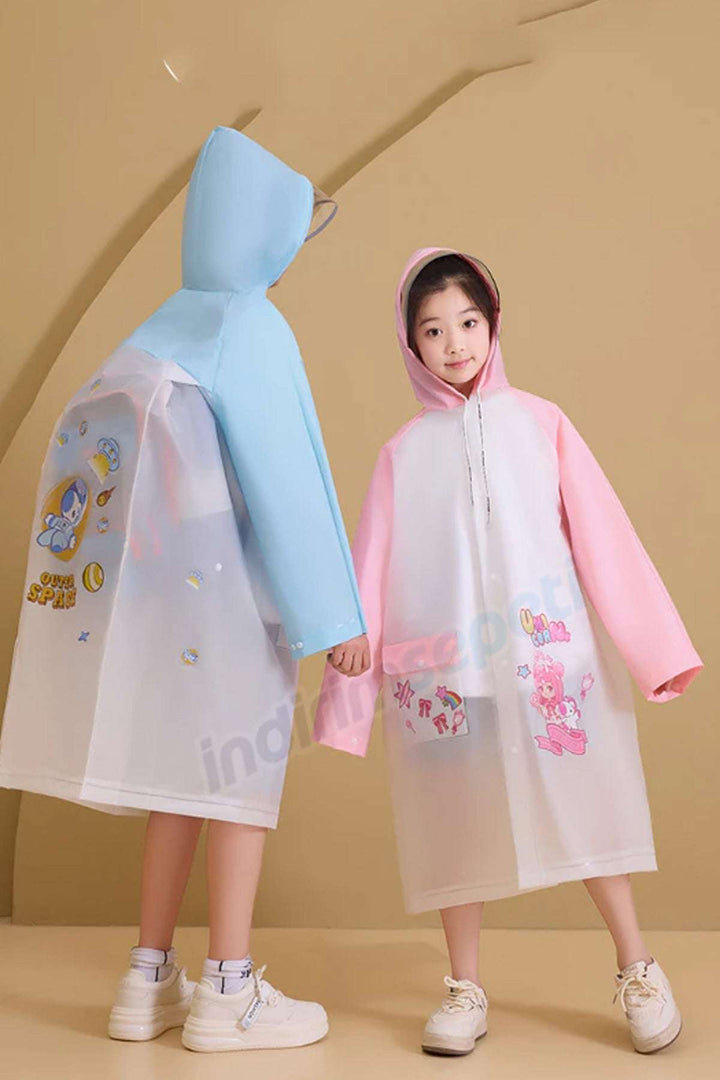 Trend Çocuk Yağmurluk Sticker Çıkartma Yapıştırmalı Sırt Çanta Korumalı Pembe Eva Cepli Özel Çantalı - Indirimsepeti