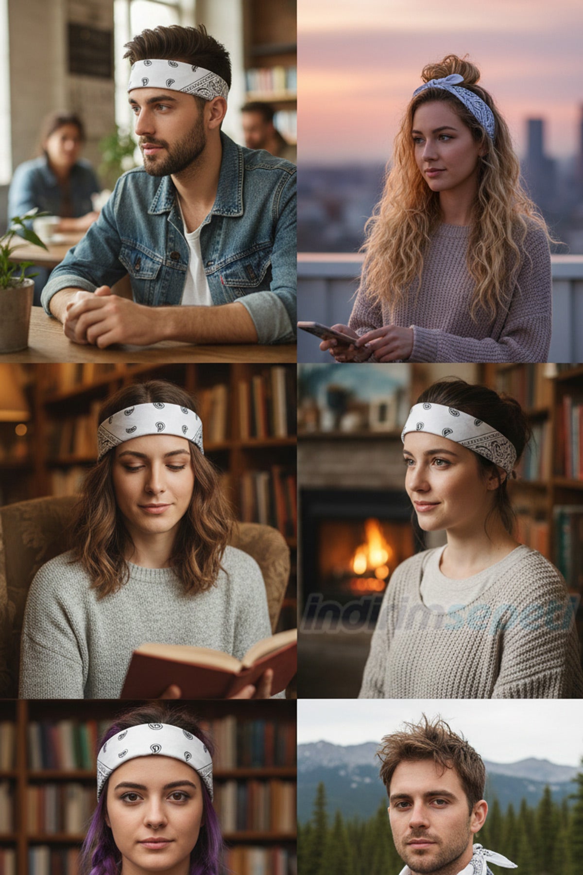 Etnik Desenli Üçgen Pamuklu Bandana 70×48×48 cm – 4 Mevsim Saç, Boyun, Spor & Makyaj Bandanası - indirimsepeti