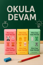 Mini Cep Islak Mendil 3’lü Set | Zürafa, Fil, Panda Maskotlu | Taşınabilir Hijyen, Çocuk ve Çanta için - indirimsepeti