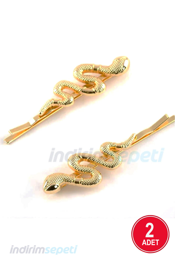 Yılan Tel Toka 2 Adet 1 Kart Gold Sarı Saç Aksesuar - Indirimsepeti