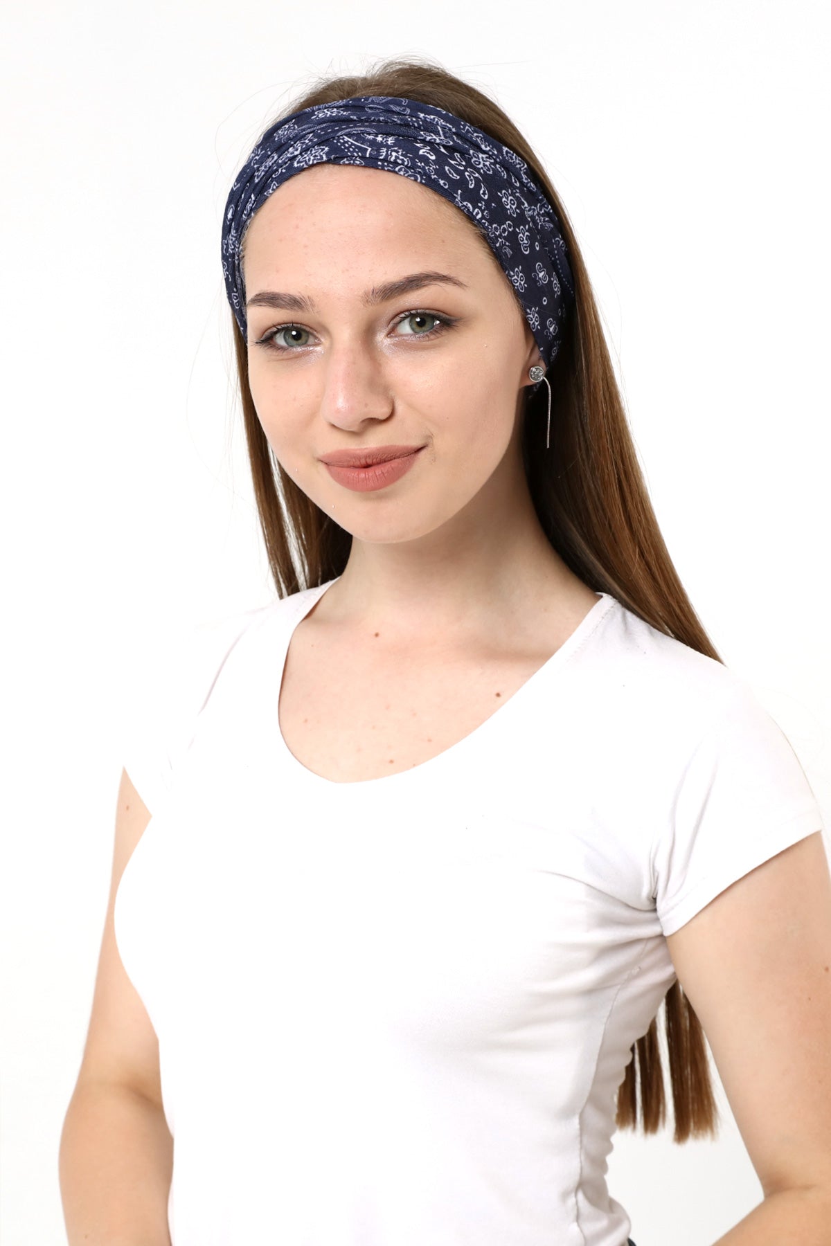 Buff Dikişsiz Boyunluk Maske Baf Bandana Saç Bandı Kamp Aksesuar Çiçek Desenli Lacivert - indirimsepeti