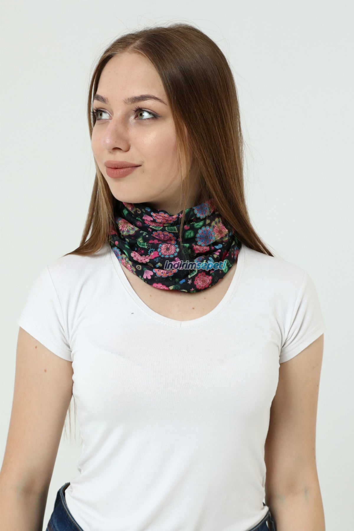 Buff Dikişsiz Boyunluk Maske Baf Bandana Saç Bandı Kamp Aksesuar Çiçek Desenli - indirimsepeti