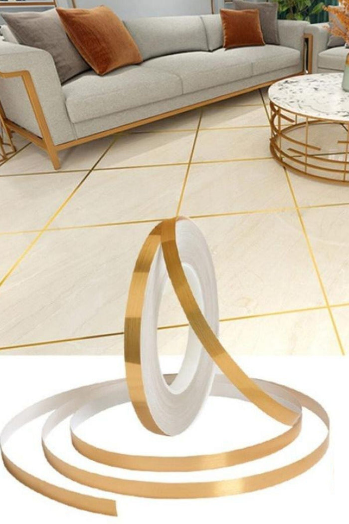 Fayans Arası Şerit Dekoratif Yapışkan Dekor Su Geçirmez Sızdırmaz Altın Bant Kaplama - Indirimsepeti