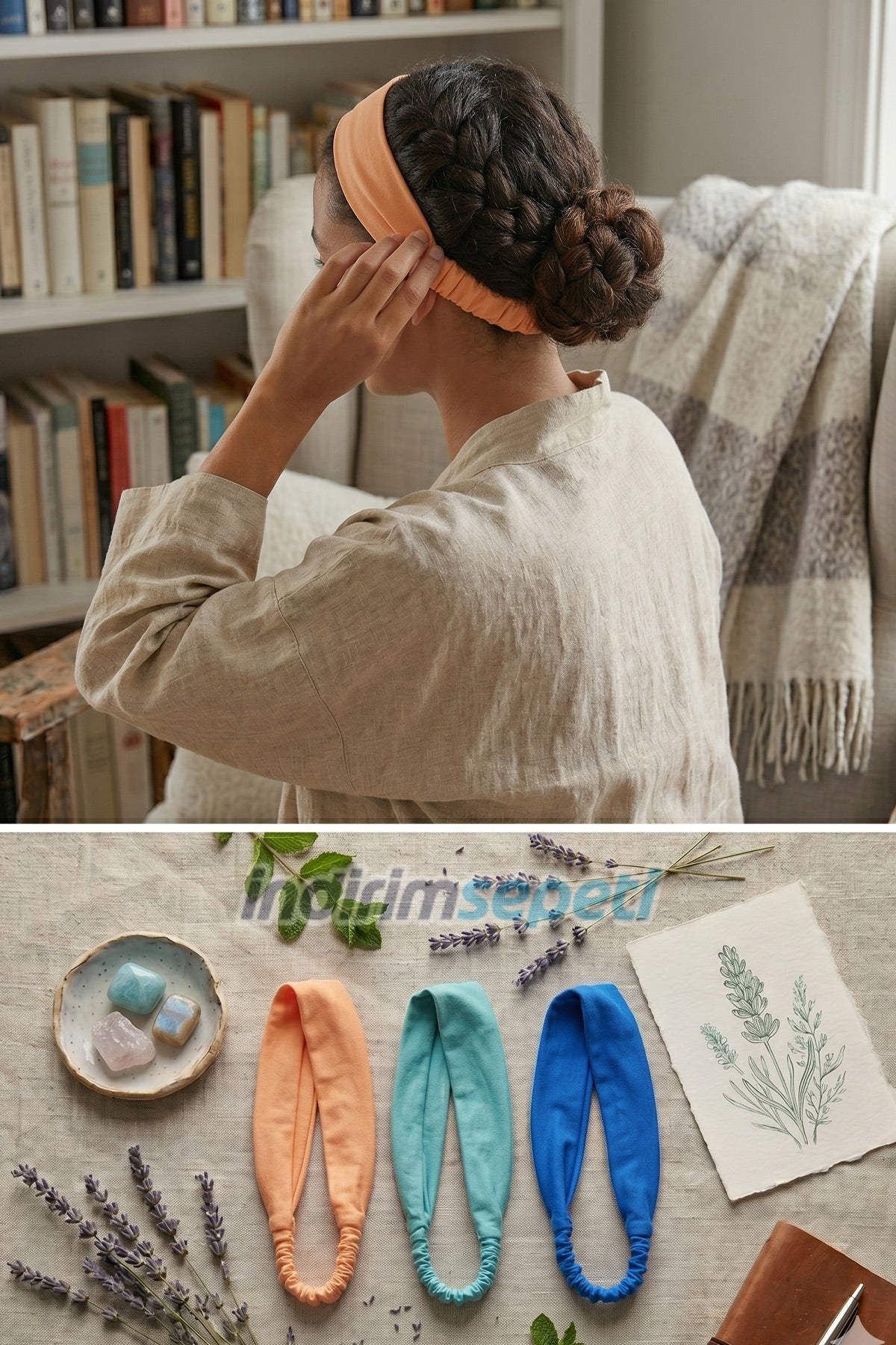 Lastikli Bandana 3’lü Set Pamuklu Esnek Saç Bandı – Model 15 Makyaj ve Cilt Bakım Bandana Çağla Yeşil,Tuurncu,Mavi