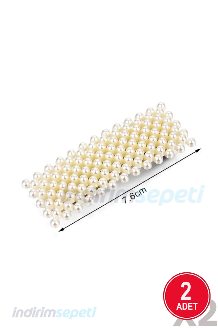 Yeni Trend Moda 2li Kapalı Dikdörtgen inci Yan Toka Seti - Indirimsepeti