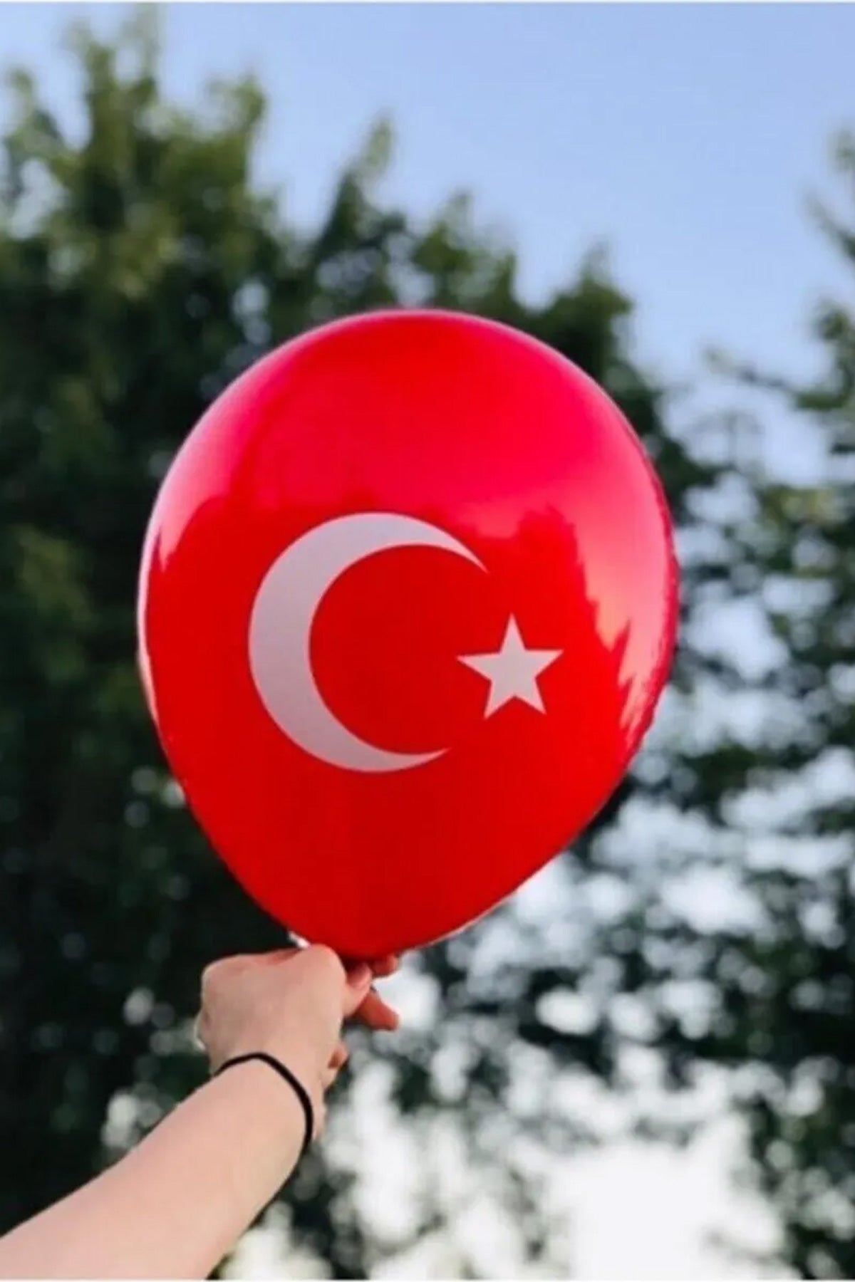 100 Adet Bayrak Ay yıldız Balon Türk Bayraklı Kırmızı Baskılı Balon 23 Nisan 19 Mayıs - Indirimsepeti