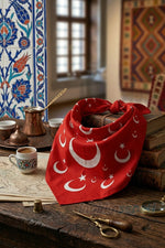 Ayyıldız Pamuk Kumaş Bandana Fular - Kırmızı Bandana Türk Bayrağı Temalı - 23 Nisan, 29 Ekim, 19 Mayıs - indirimsepeti
