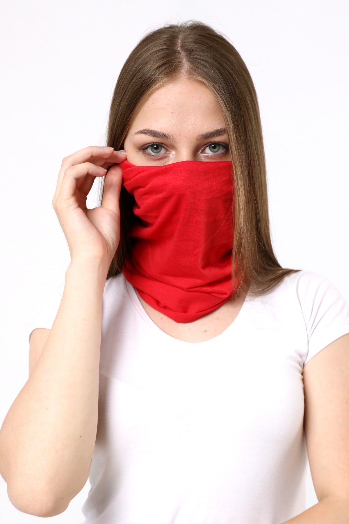 Buff Dikişsiz Boyunluk Maske Baf Bandana Saç Bandı Kamp Aksesuar Kırmızı Desensiz - indirimsepeti