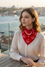 Ayyıldız Pamuk Kumaş Bandana Fular - Kırmızı Bandana Türk Bayrağı Temalı - 23 Nisan, 29 Ekim, 19 Mayıs - indirimsepeti