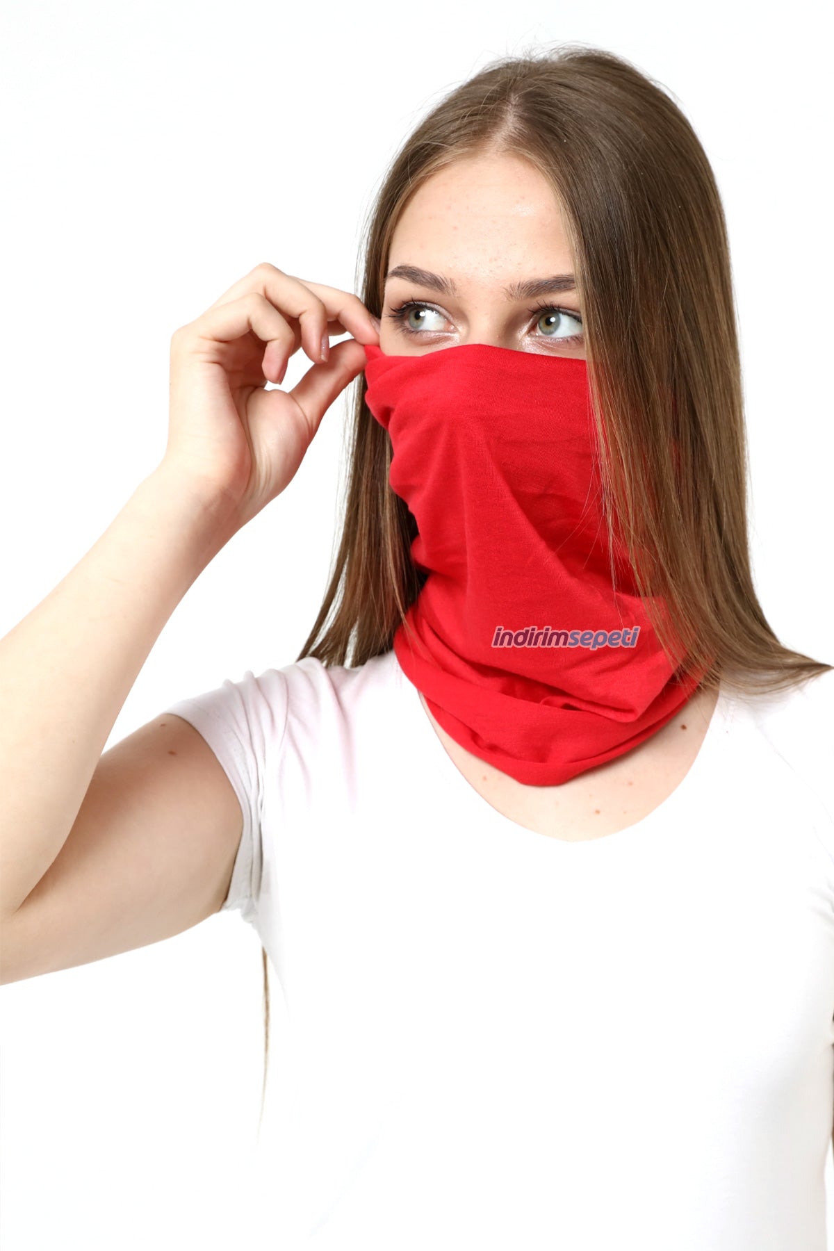 Buff Dikişsiz Boyunluk Maske Baf Bandana Saç Bandı Kamp Aksesuar Kırmızı Desensiz - indirimsepeti