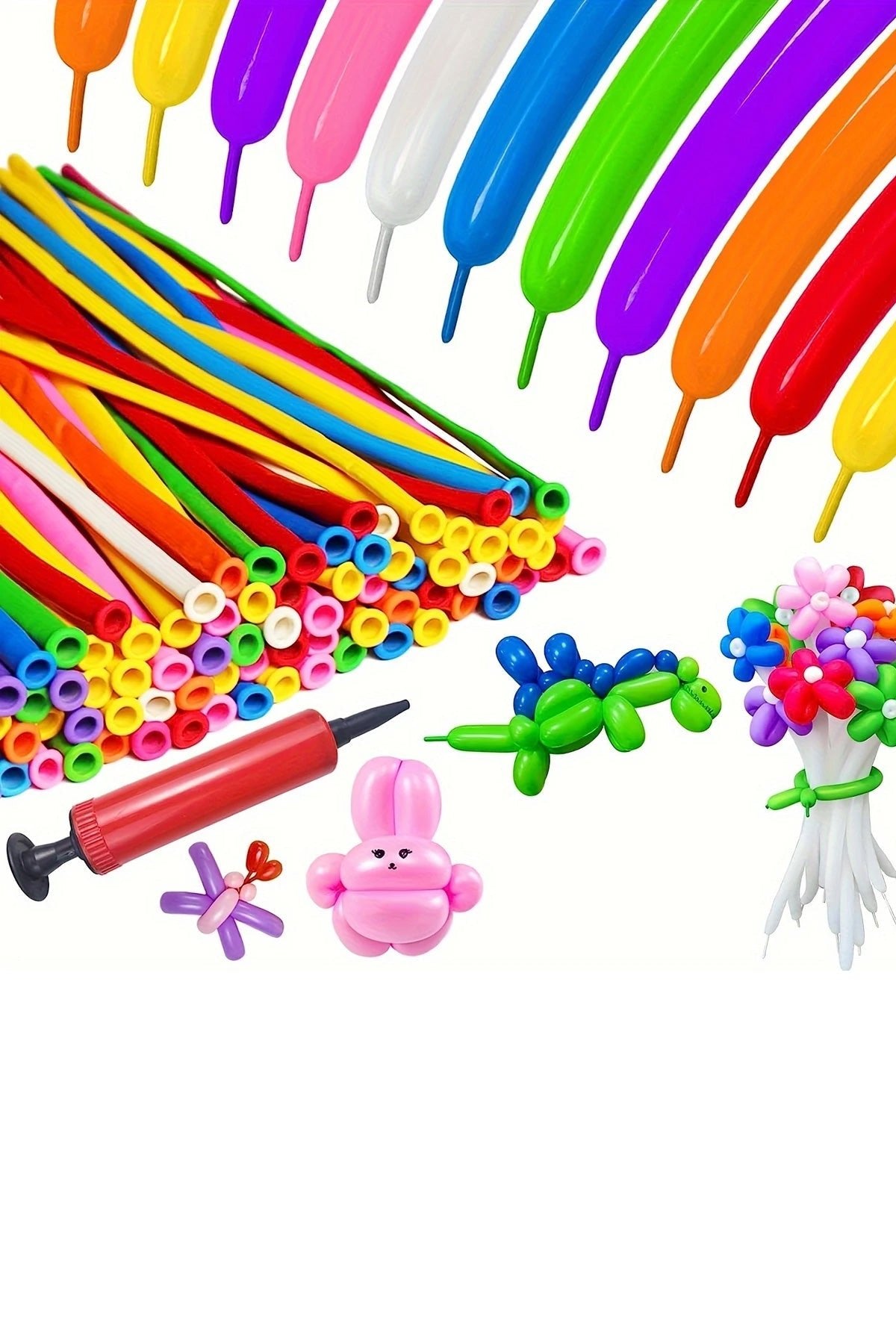 100 Adet Canlı Çok Renkli Sosis Model Balon Uzun İnce Lateks Balonlar Bükme & Şekillendirme Düğün Doğum Sevgililer Günü & Şükran Günü Süsleme - indirimsepeti